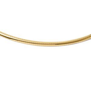 4mm 14k Yellow Gold Domed Omega Chain Necklace, 16 Inch
